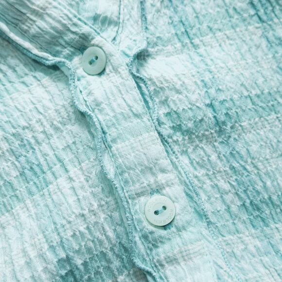 Woolrich Women’s Shirt Aqua Plaid Button Front Modern Cottagecore Button-Up XL - Picture 7 of 11